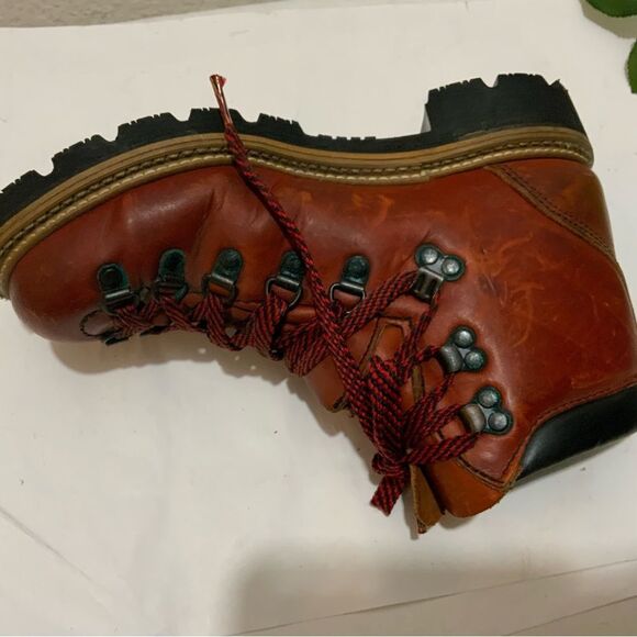 Vibram Boots Womens 6.5 Hiking Climbing Combat Boot Ankle Brown Leather - Picture 3 of 16